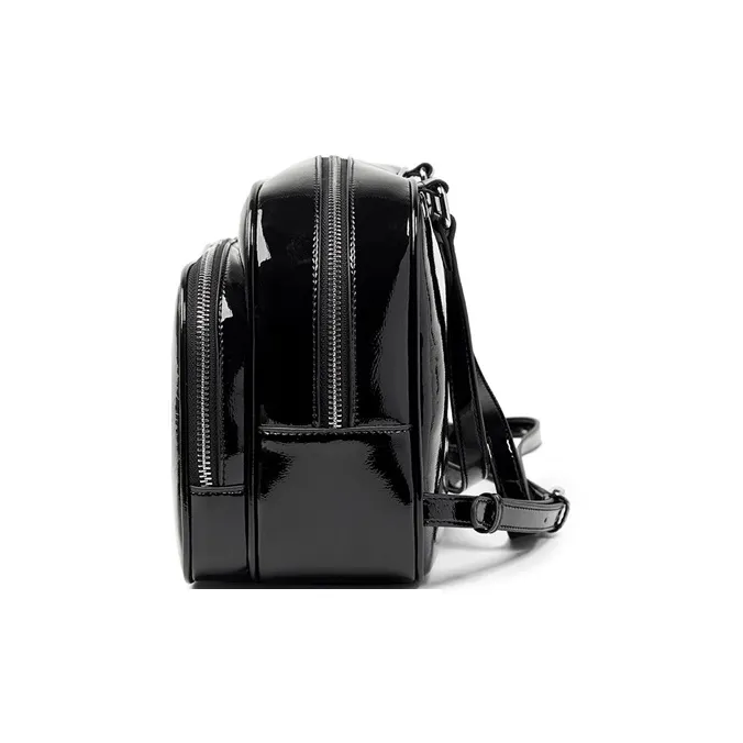 Teenmix Cow Leather With Synthetic Leather Backpack Regular Women's Black/White-4