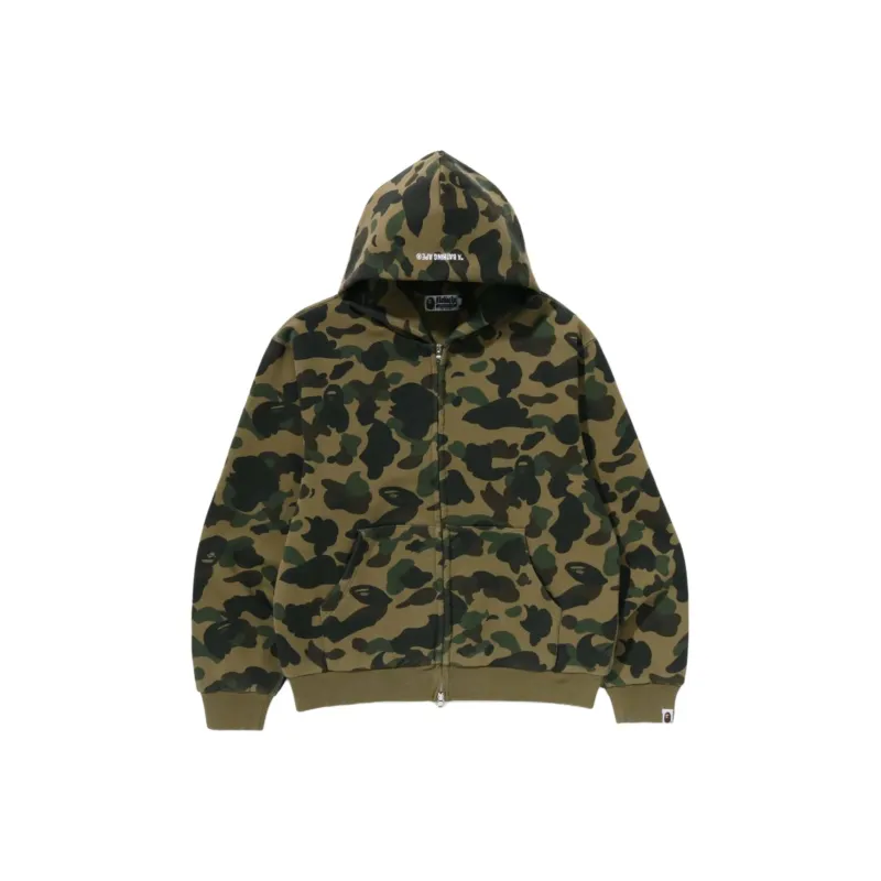 Bape 1st Camo Heavy Wash Cropped Fit Zip Hoodie-0