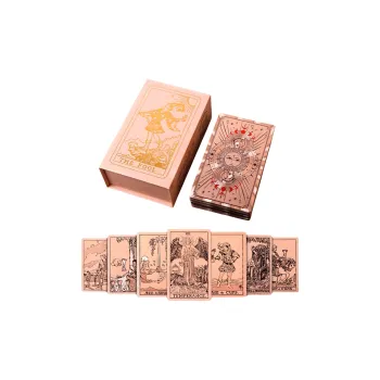 ZIHU Rose Gold Tarot PVC Plastic Deck Waterproof 78 Cards Board Games