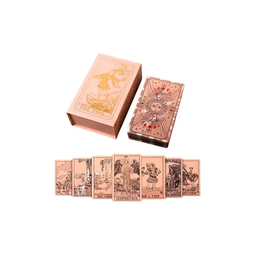 ZIHU Rose Gold Tarot PVC Plastic Deck Waterproof 78 Cards Board Games