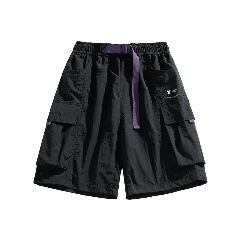 Warrior Huichao Riding The Wind Collection Cargo Shorts Unisex Light Purple-6
