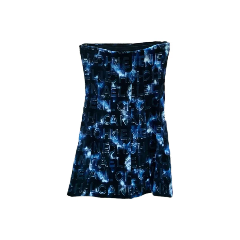 CHANEL 21C Sleeveless Dress Women's Black Blue-1