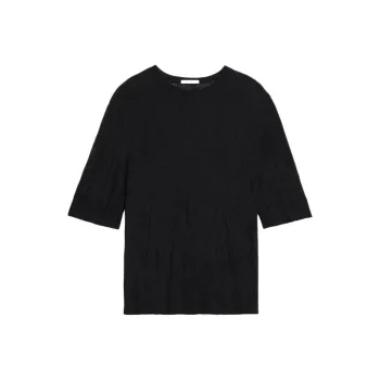 Helmut Lang Crushed Logo Intarsia Knitted T Shirt