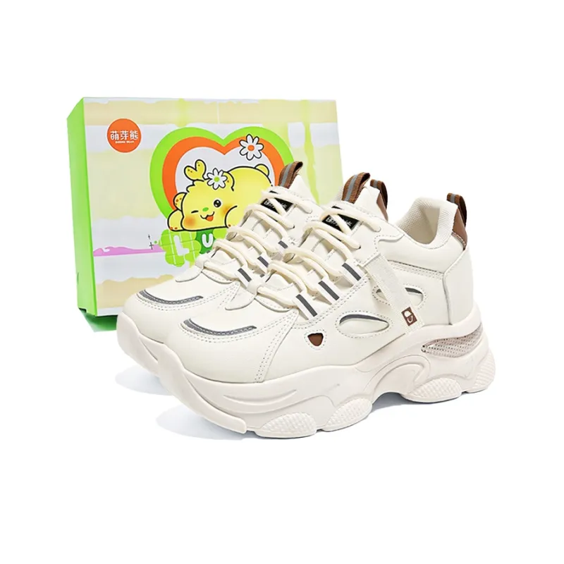 Budding Bear Slip Resistant, Abrasion Resistant, Lightweight, Height Increasing Low Top Chunky Sneakers Women's-0
