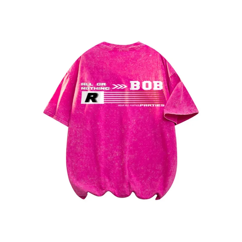 BOBBY ABLEY Tie Dye Washable Distressed Heavyweight Off The Shoulder T Shirt Unisex-12