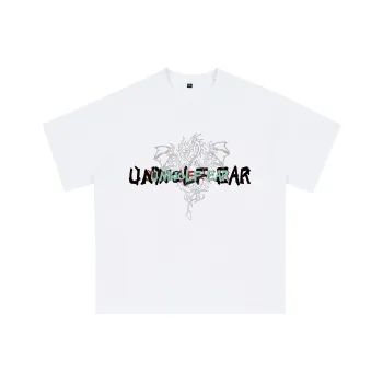 UNIWOLF Drop Shoulder Sleeve T-Shirt Unisex White