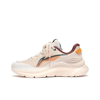 LiNing Liuyun Abrasion Resistant Slip Resistant Low Top Casual Running Shoes Men's Pink White