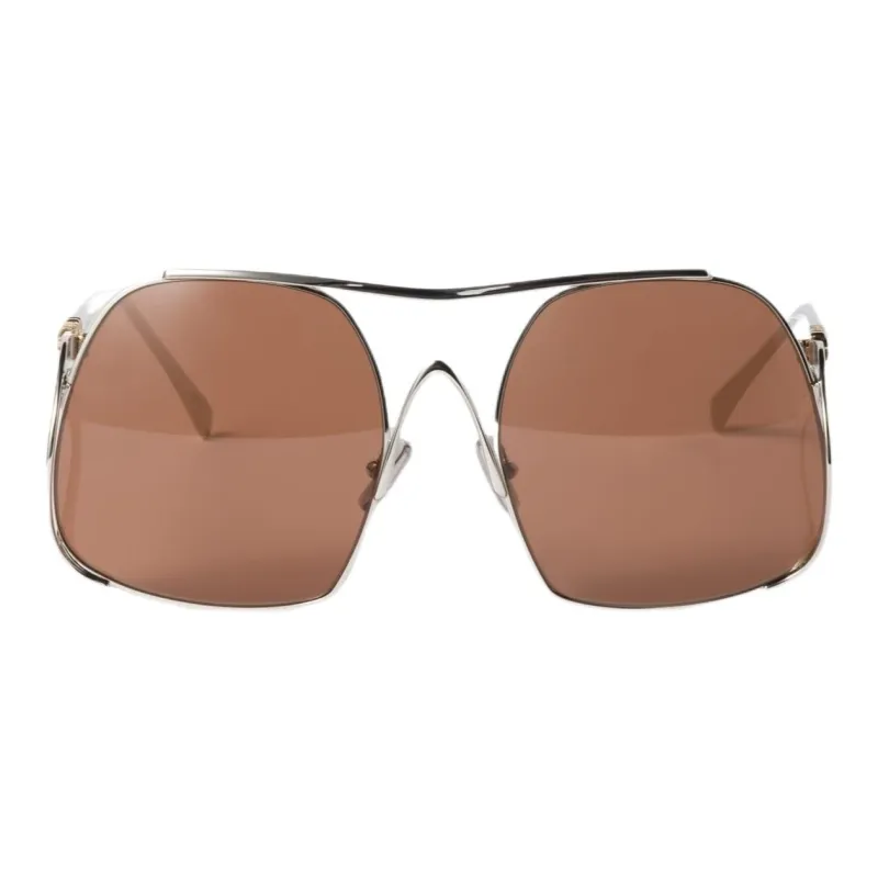 MIU MIU Metal Aviator Sunglasses Women's Silver-1