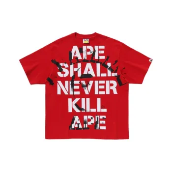 A BATHING APE Spray Print College Relaxed Fit Tee