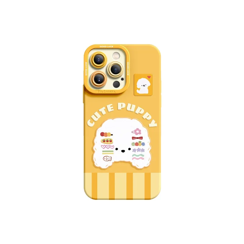 I Create My Art Silicone Material Hair Clip Puppy Phone Cases Compatible With Apple Collection Cute Style-6