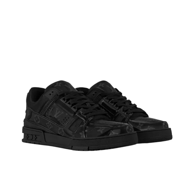 LOUIS VUITTON Trainer 2025 Spring Men's Collection Low Top Skateboard Shoes Men's Black-1