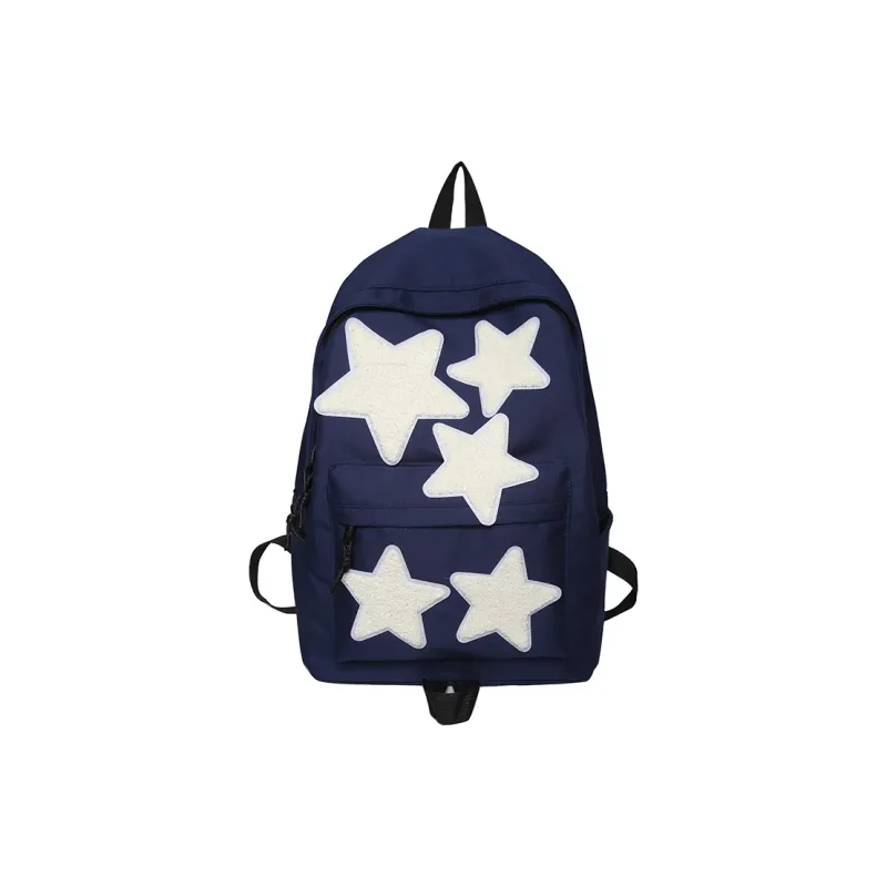 BUBM Nylon Backpack Regular Unisex Black/White/Light Purple/Navy Blue/Peacock Blue-12