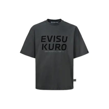EVISU T Shirts Men Charcoal Gray