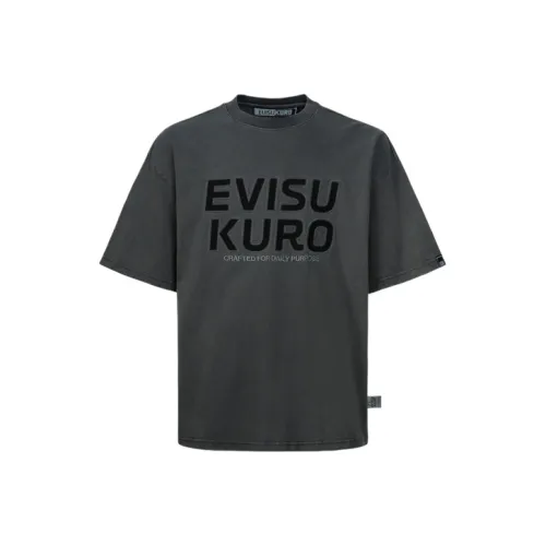 EVISU T Shirts Men Charcoal Gray