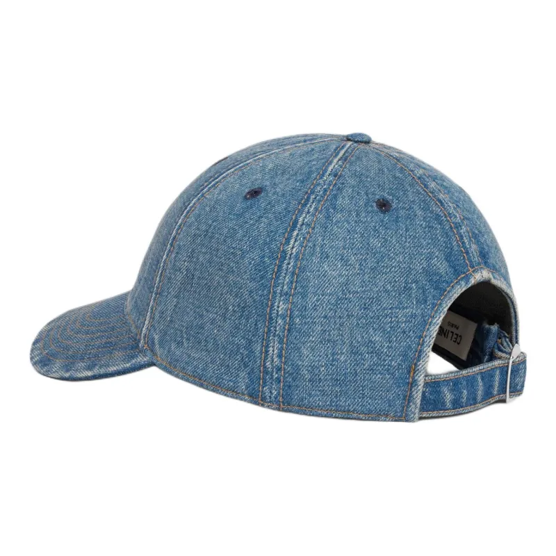 CELINE Cotton, Denim Baseball Caps Men's Blue-3