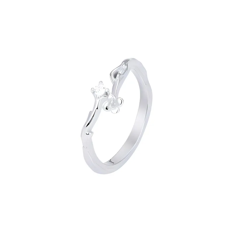 CLARKIA FLOWER S999 Fine Silver Rings Unisex-3