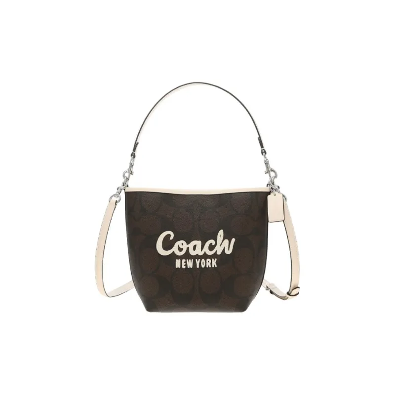 COACH City Leather Bucket Bag Handbag Women's Black-0