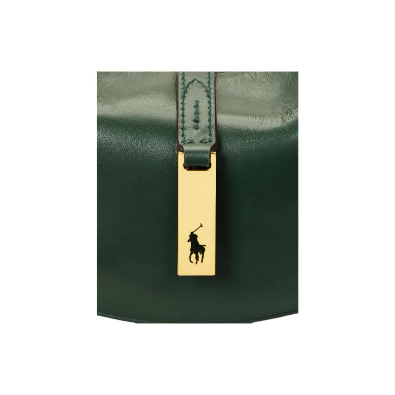 Polo Ralph Lauren Polo ID Calfskin Saddle Bags Shoulder Bags Mini Women's Dark Green-4