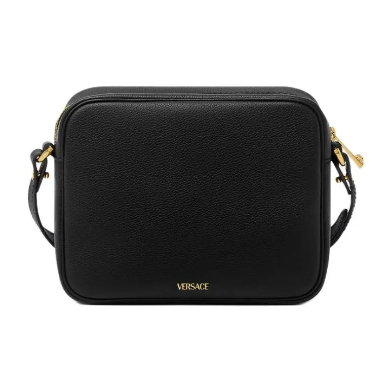 VERSACE La Medusa Calfskin Messenger Bag, Crossbody Bag, Shoulder Bag Women's Black-2