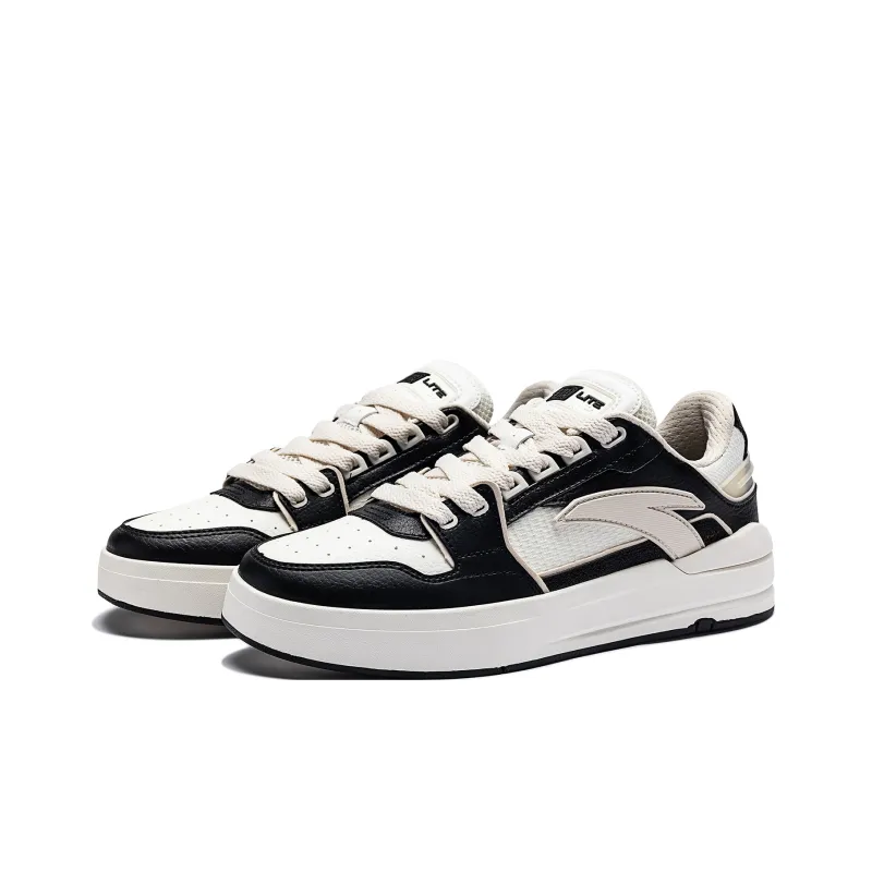 Anta Street Play LITE Slip Resistant Cushioning Low Top Skateboard Shoes Men's Black White Gray-2