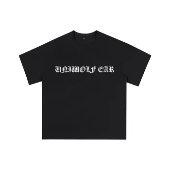 UNIWOLF Drop Shoulder Sleeve T Shirt Unisex Black