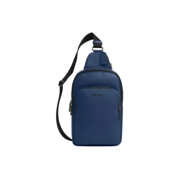 COACH ETHAN Litchi Grain Leather Sling Bag Small Size Men's Dark Blue