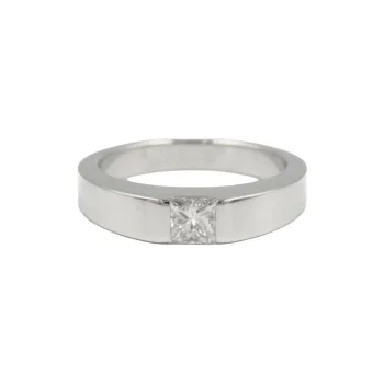Cartier 2010s 18K White Gold Tank Diamond Ring