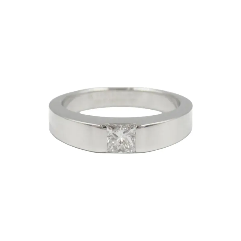 Cartier 2010s 18K White Gold Tank Ring-0