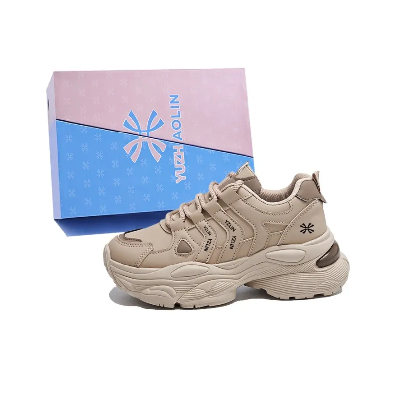 YUZHAOLIN Anti Slip And Wear Resistant Height Increasing Low Top Chunky Sneakers Women's Box-4