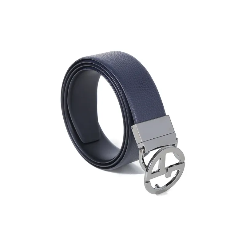 AMANI Cow Leather Belts Men's Blue/Black Width  4cm-2