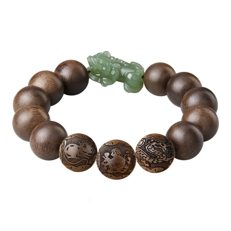 Moonstone Edge Agarwood Precious Wood Bracelets Men's-0