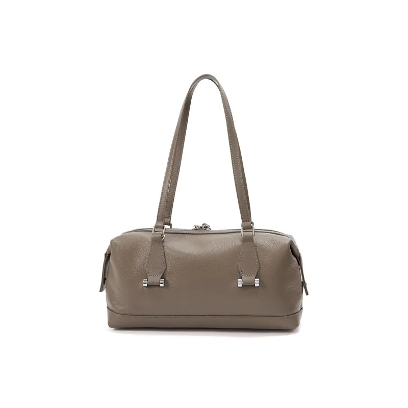RED DRAGONFLY Cow Leather Shoulder Bag Women's Elephant Gray-3