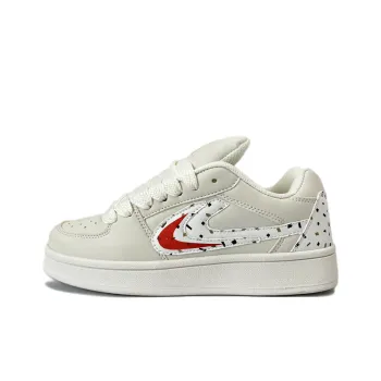 JIANGSHOU Wear Resistant Height Increasing Slip Resistant Low Top Skateboard Shoes Women's Ecru