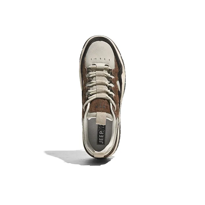 JEEP SPIRIT Height Increasing Wear Resistant Water Resistant Slip Resistant Low Top Skateboard Shoes Men's Light Sandy-4