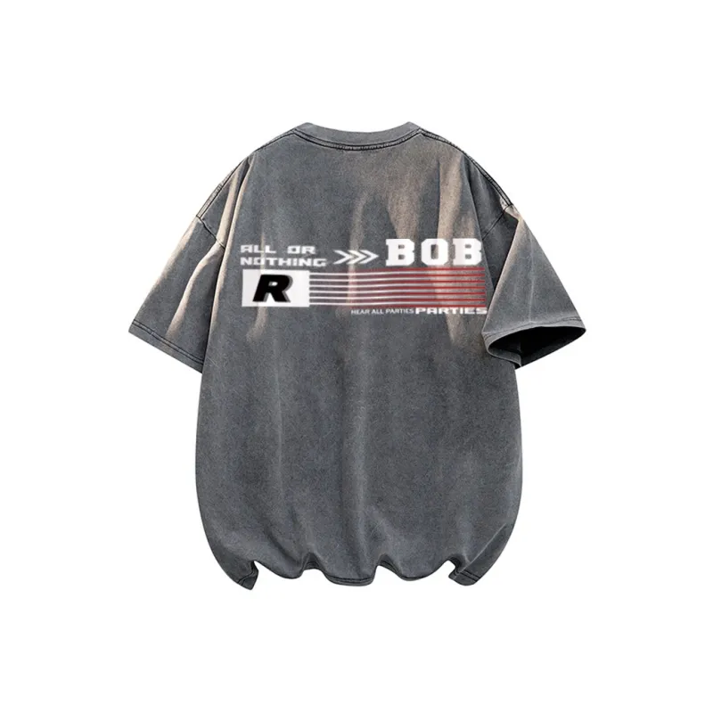 BOBBY ABLEY Tie Dye Washable Distressed Heavyweight Off The Shoulder T Shirt Unisex-2