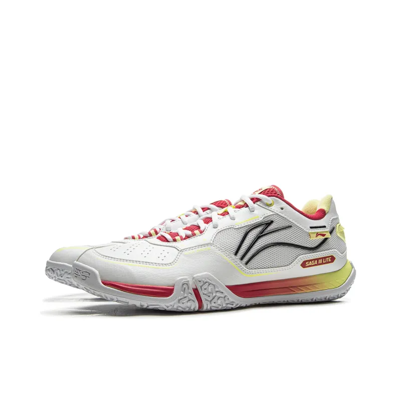 LiNing Cushioned Slip-Resistant Abrasion-Resistant Low-Top Badminton Shoes Unisex Gray Red-2