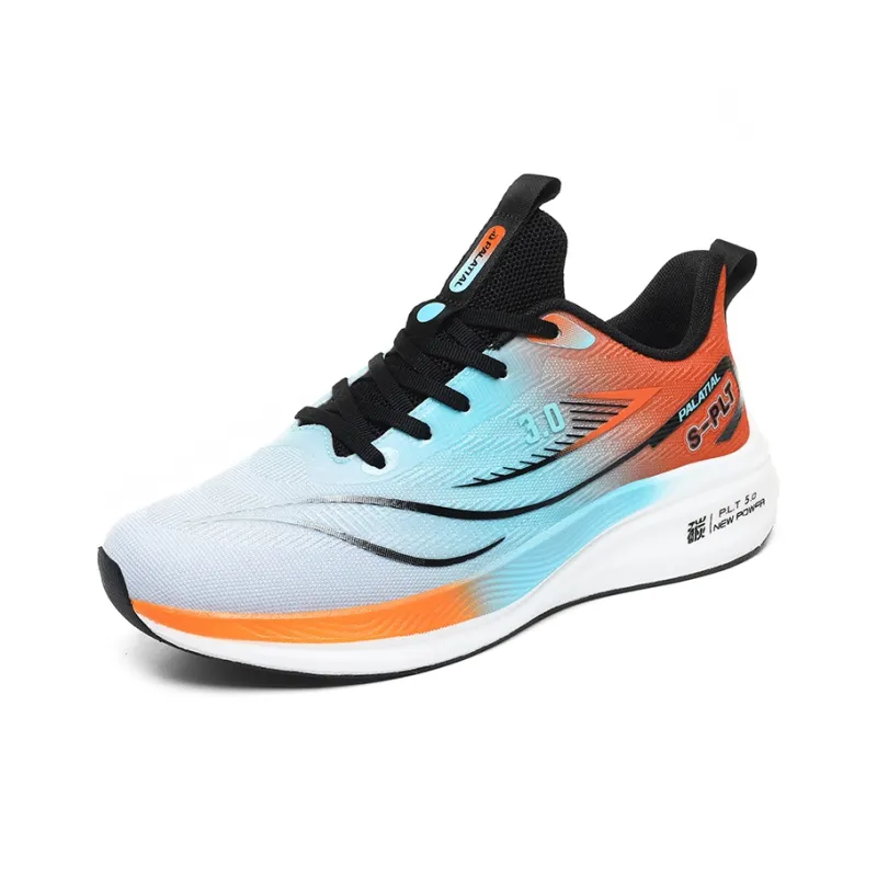 PALATIAL Carbon Running Shoes Men Low Top White Blue, Light Gray Orange, Black Green-15