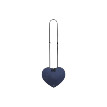 Alaia Denim Heart Shaped Bag, Crossbody Bag, Shoulder Bag Regular Women's Denim Blue