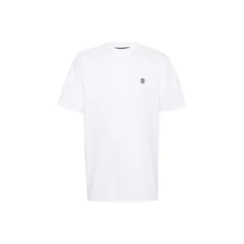 Roberto Cavalli Monogram embroidered Cotton T shirt