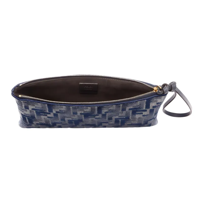 FENDI Peekaboo Calfskin Clutch Women's Blue-2