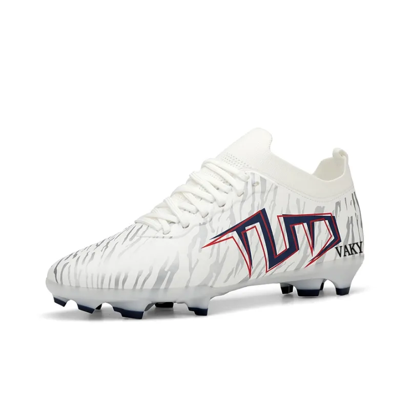 VAKY Soccer Shoes Unisex Low Top Black Gold/White Gray-6