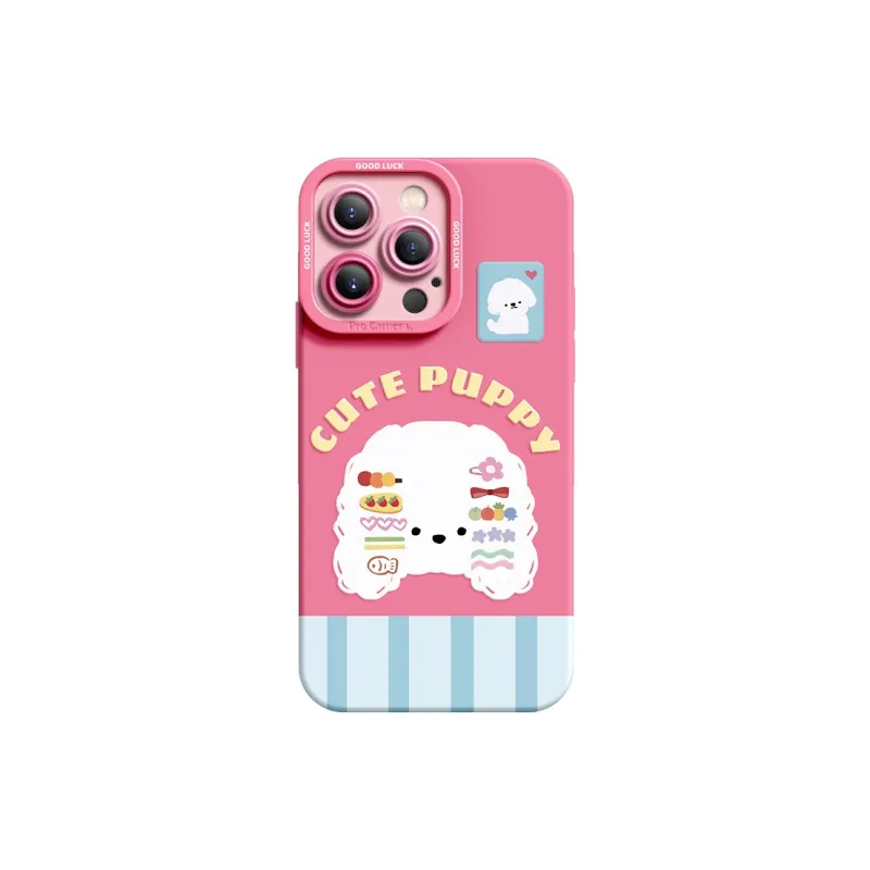 I Create My Art Silicone Material Hair Clip Puppy Phone Cases Compatible With Apple Collection Cute Style-0