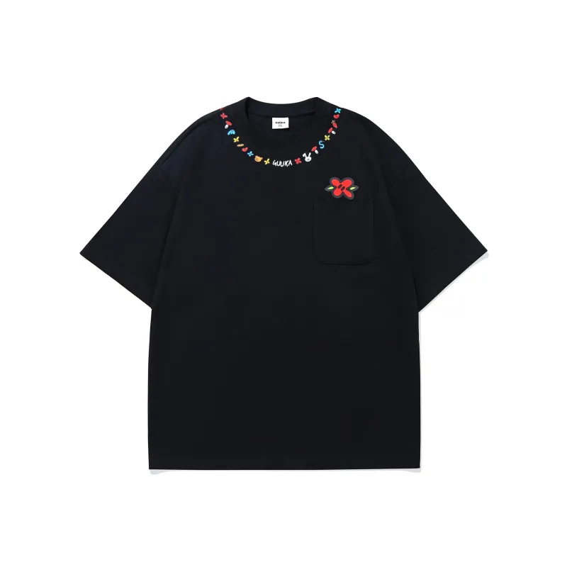 Guuka x AGAHO Short Sleeved T Shirts Men's Black-0