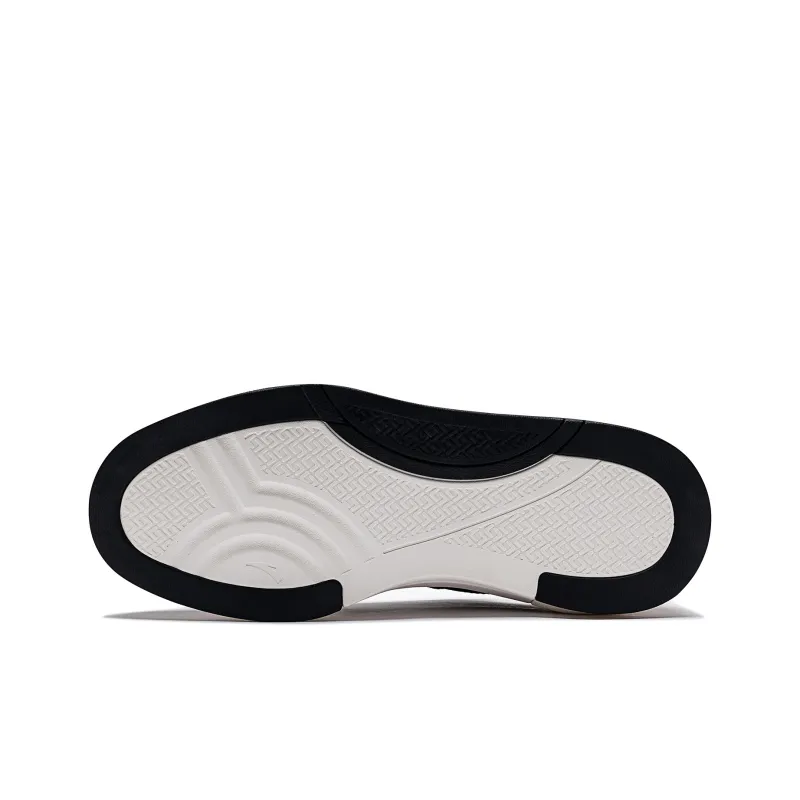 Anta Street Play LITE Slip Resistant Cushioning Low Top Skateboard Shoes Men's Black White Gray-5