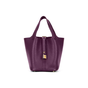 HERMES Picotin Lock Maurice Bullock Leather Bucket Bag Handbag 22 Women's P9 Anemone Sea Anemone Purple
