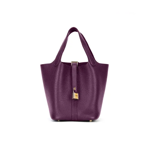 HERMES Picotin Lock Maurice Bullock Leather Bucket Bag Handbag 22 Women's P9 Anemone Sea Anemone Purple