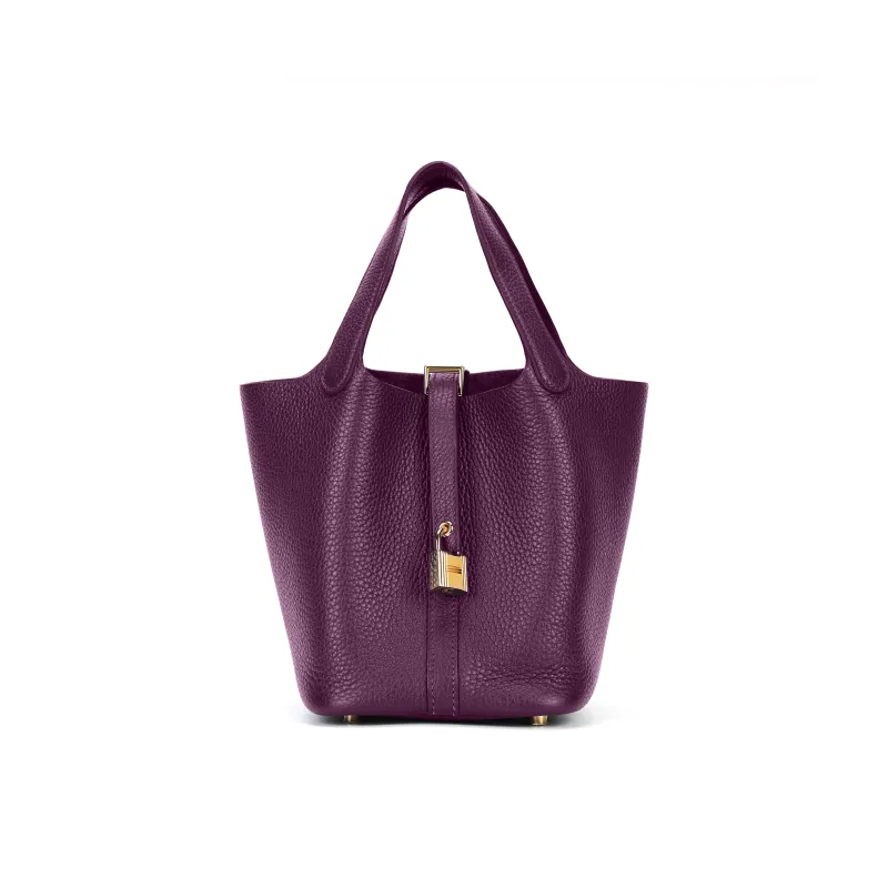 HERMES Picotin Lock Maurice Bullock Leather Bucket Bag Handbag 22 Women's P9 Anemone Sea Anemone Purple-0