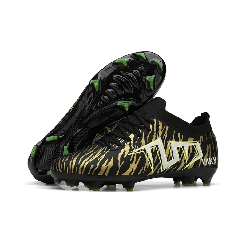 VAKY Soccer Shoes Unisex Low Top Black Gold/White Gray-3