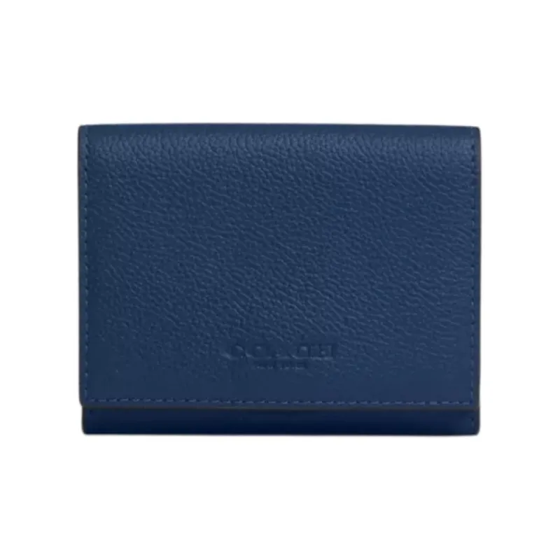 COACH Smooth Calf Leather Wallet Mini Men's Dark Blue-0
