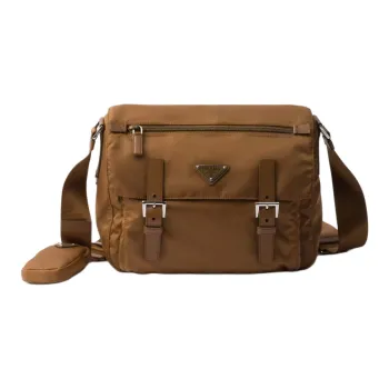 PRADA Re Nylon Recycled Nylon Shoulder Bag, Crossbody Bag Unisex Brandy